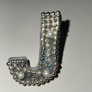 Silver Letter J Initial Brooch